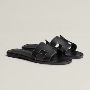 Hermes Oran Noir Sandals size 37.5